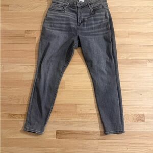 LOFT Women's High Rise Jeans in Dark Gray
